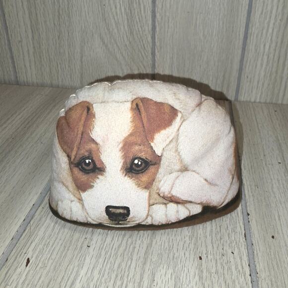 Vtg 2004 Jack Russell Pupper-Weight Dog Puppy Cloth Paper Weight Office Desk - Picture 1 of 5